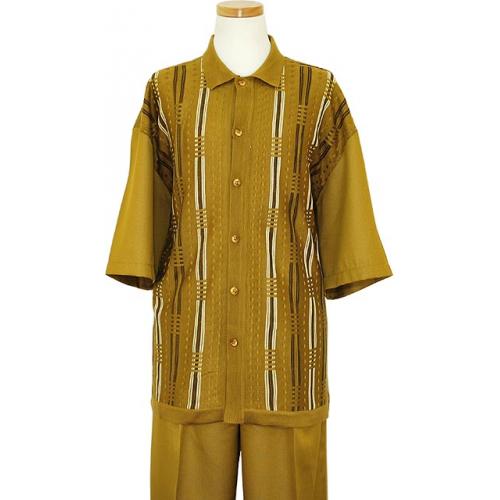 Silversilk Mustard 2 Pc Knitted Silk Blend Outfit # 2927